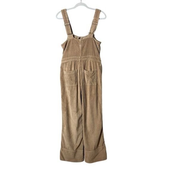 Aerie Women’s Corduroy Kick Flare Overalls Size Medium Wide Leg Bohemian - Picture 4 of 8